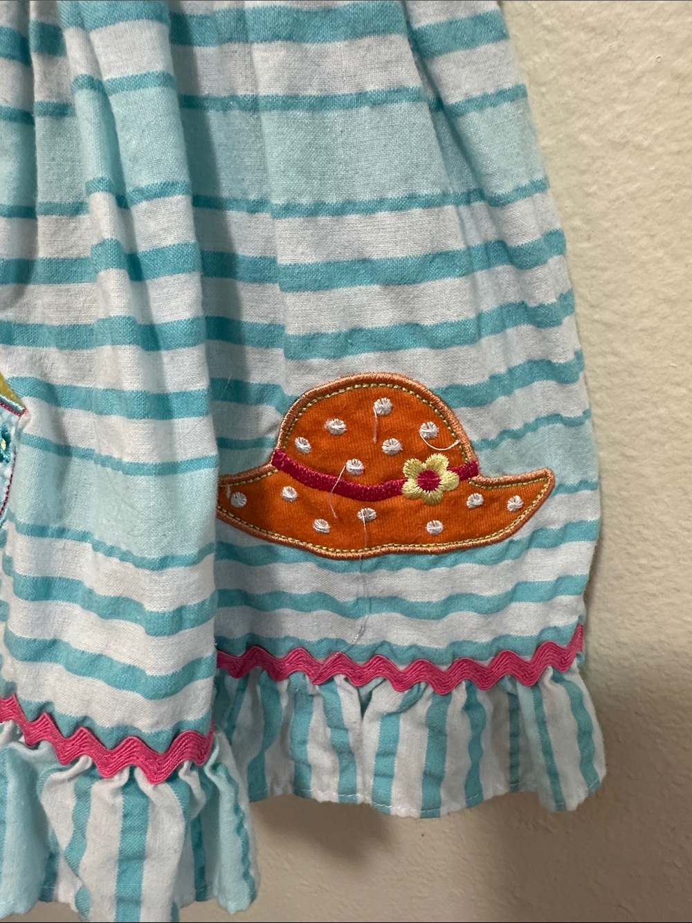 Good Lad Turquoise and White Striped Smocked Sundress FREE with any bundle. - Picture 3 of 5